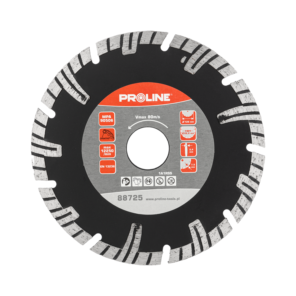 Tarcza diamentowa segmentowa turbo-t 125x2,4x22 mm Proline 88725