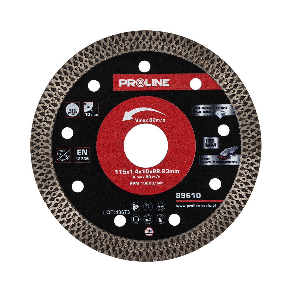 Tarcza diamentowa do cięcia 115x1.4x22.23 mm Proline 89610