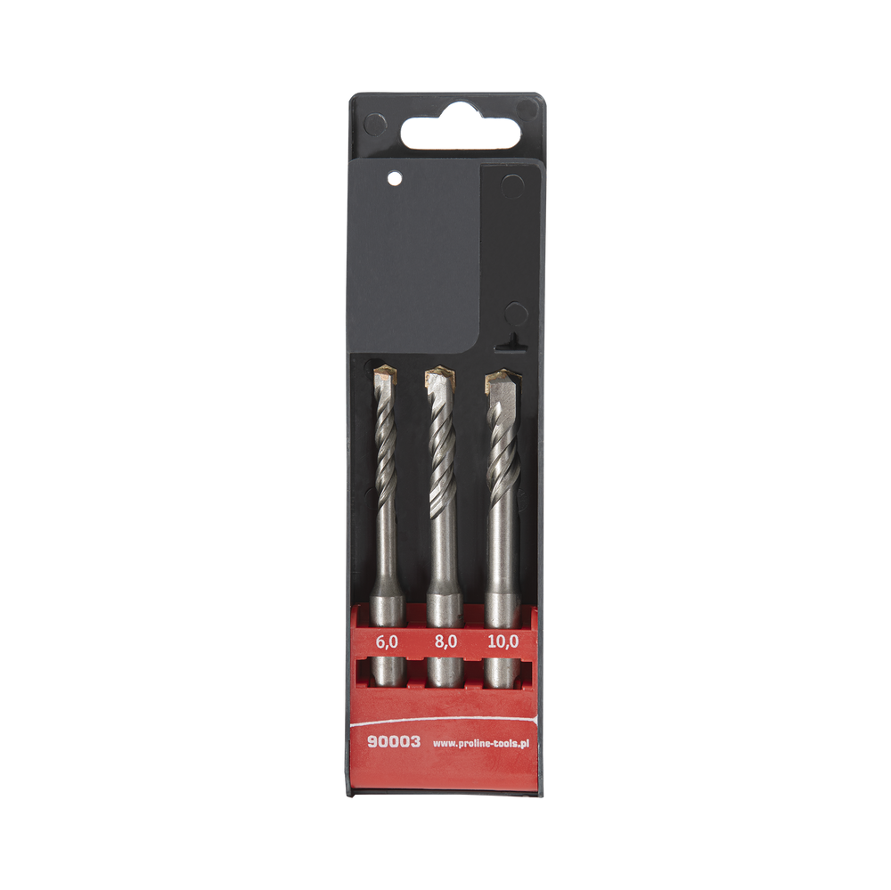 Wiertła do betonu SDS Plus 6-10mmx110 mm zestaw 3 elementów Proline 90003