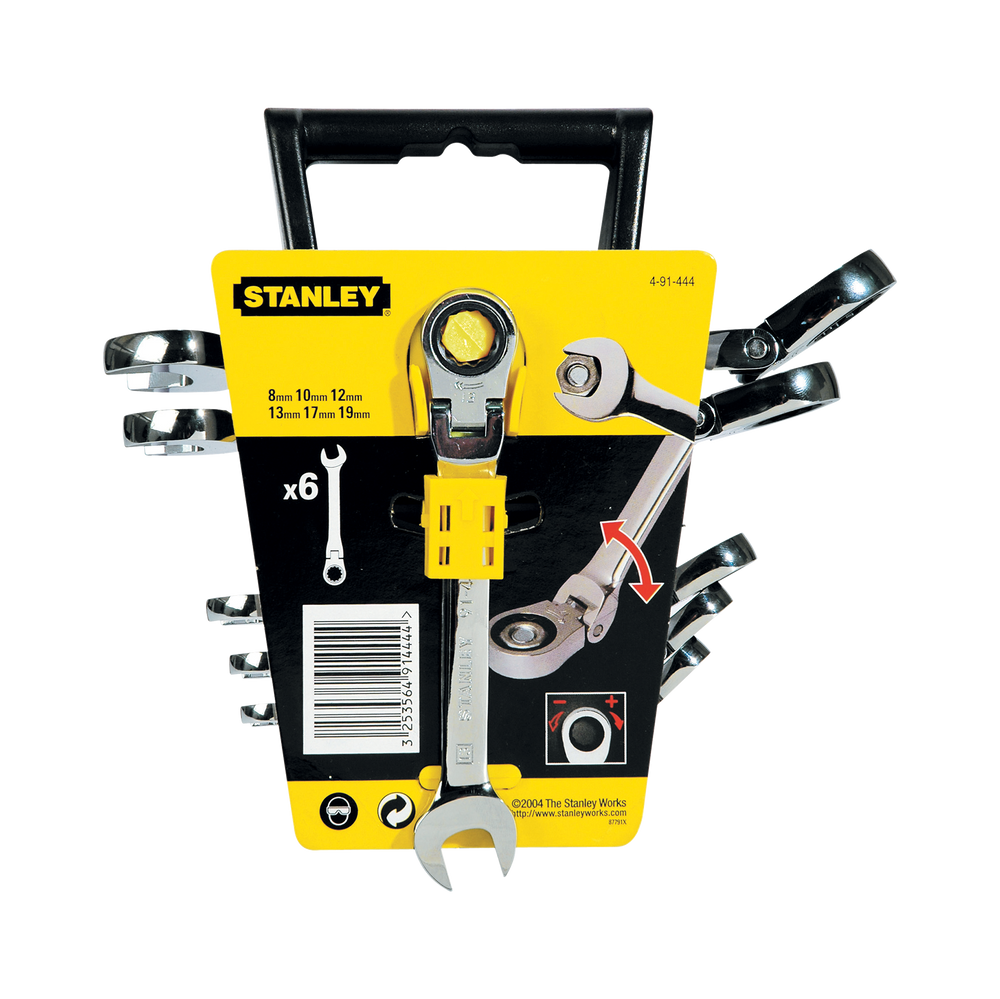 Klucze płaskie z grzechotką przegubową 6 elementów Stanley 914444