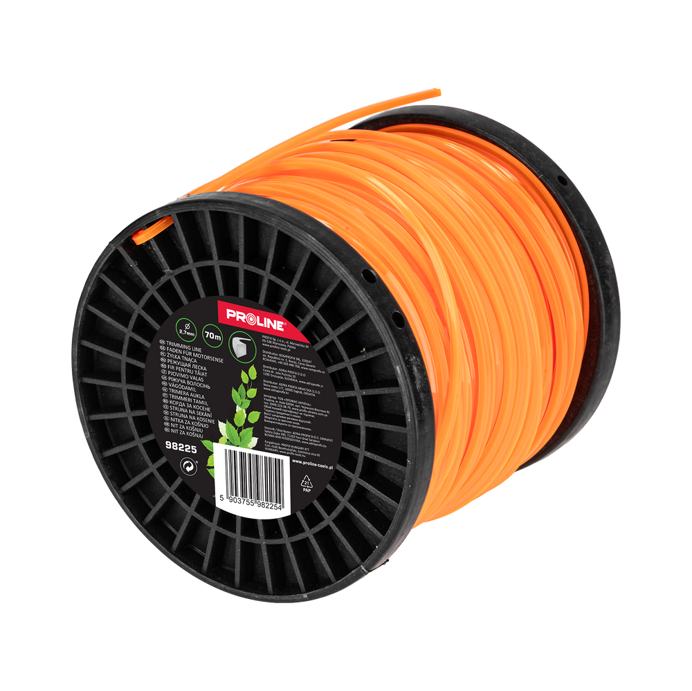 Żyłka tnąca kwadrat 2,7 mm x 70m (szpula) Proline 98225
