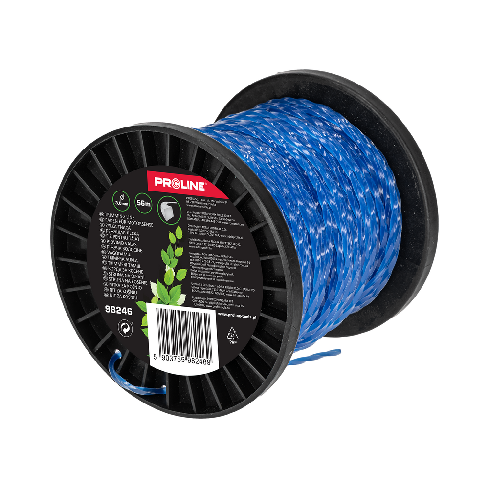 Żyłka tnąca skręcony kwadrat 3,0 mm x 56m (szpula) Proline 98246