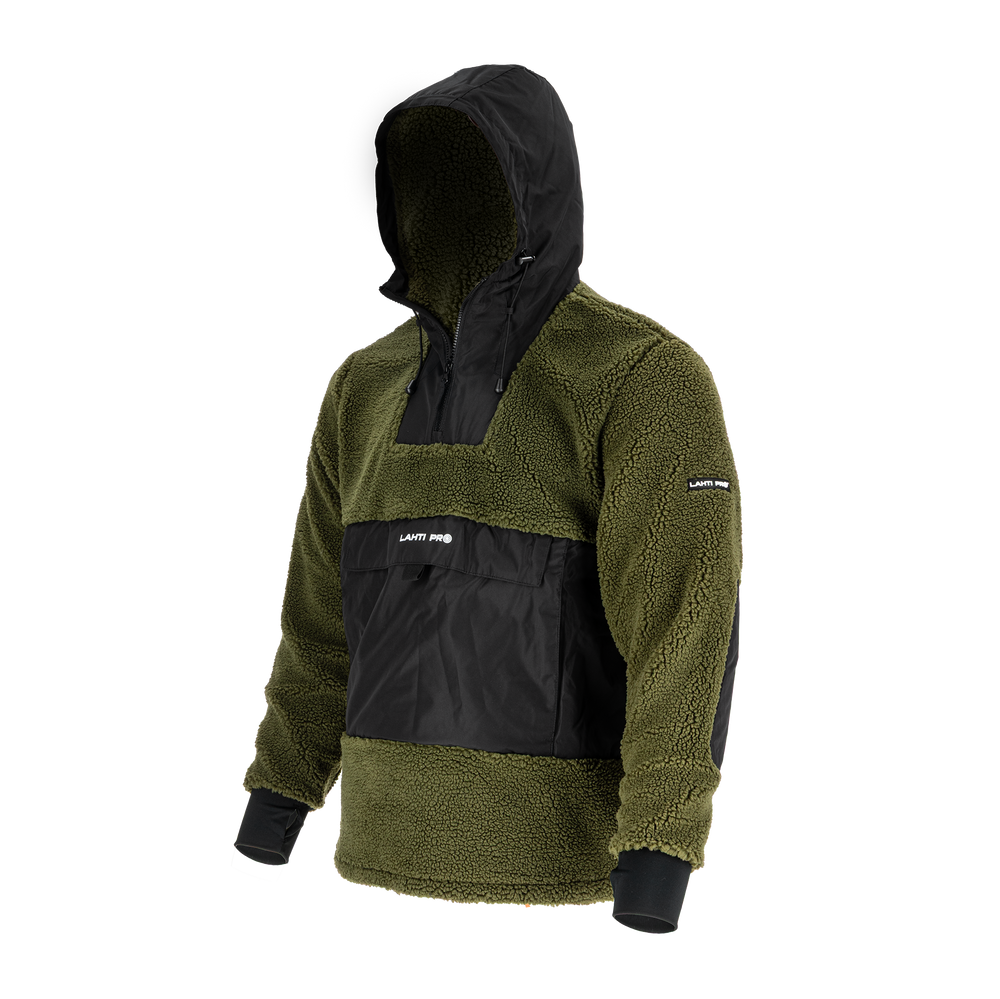 Bluza sherpa hoodie Lahti Pro L40156 - zielony