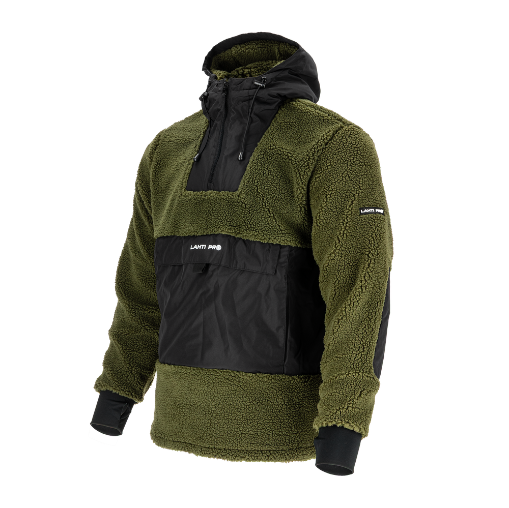 Bluza sherpa hoodie Lahti Pro L40156 - zielony