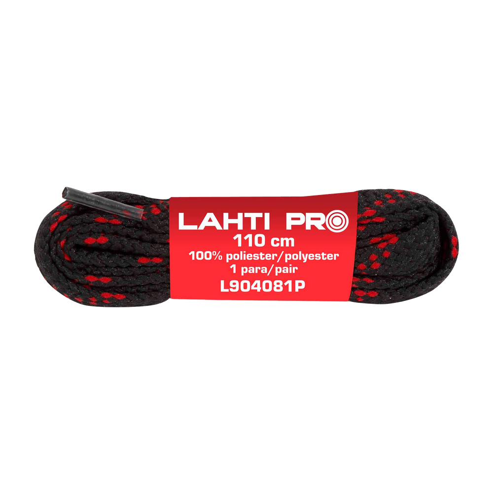 Sznurowadła do butów Lahti Pro L90407 – czarno-czerwone