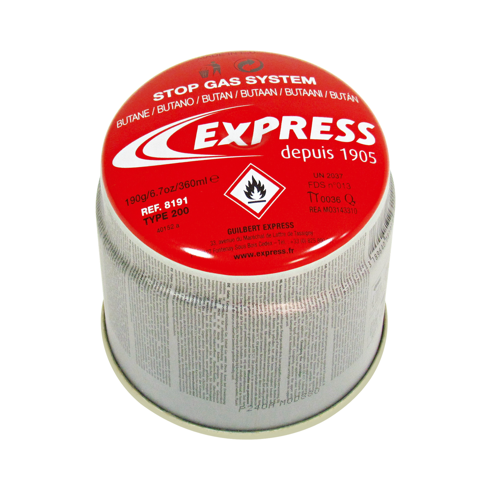 Zas. gazowy z zabezpieczeniem wg EN417 propan/butan 190g Express E8191K