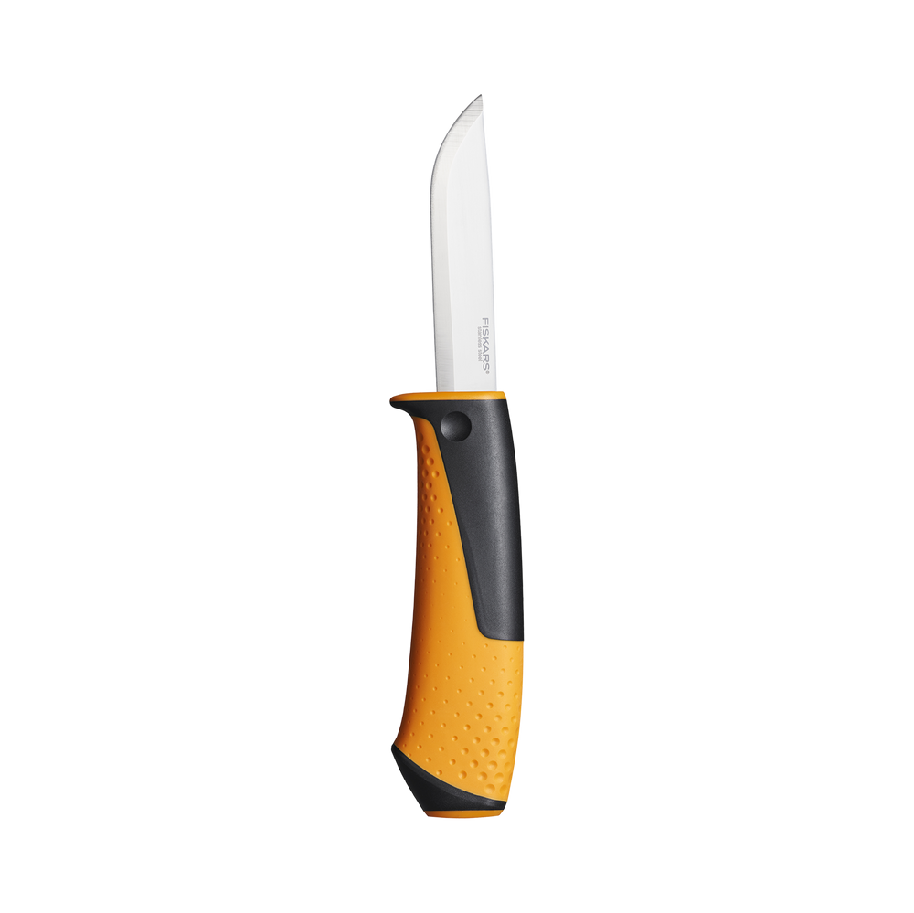 Nóż uniwersalny z ostrzałką 215 mm pomarańczowy hardware Fiskars F1023618