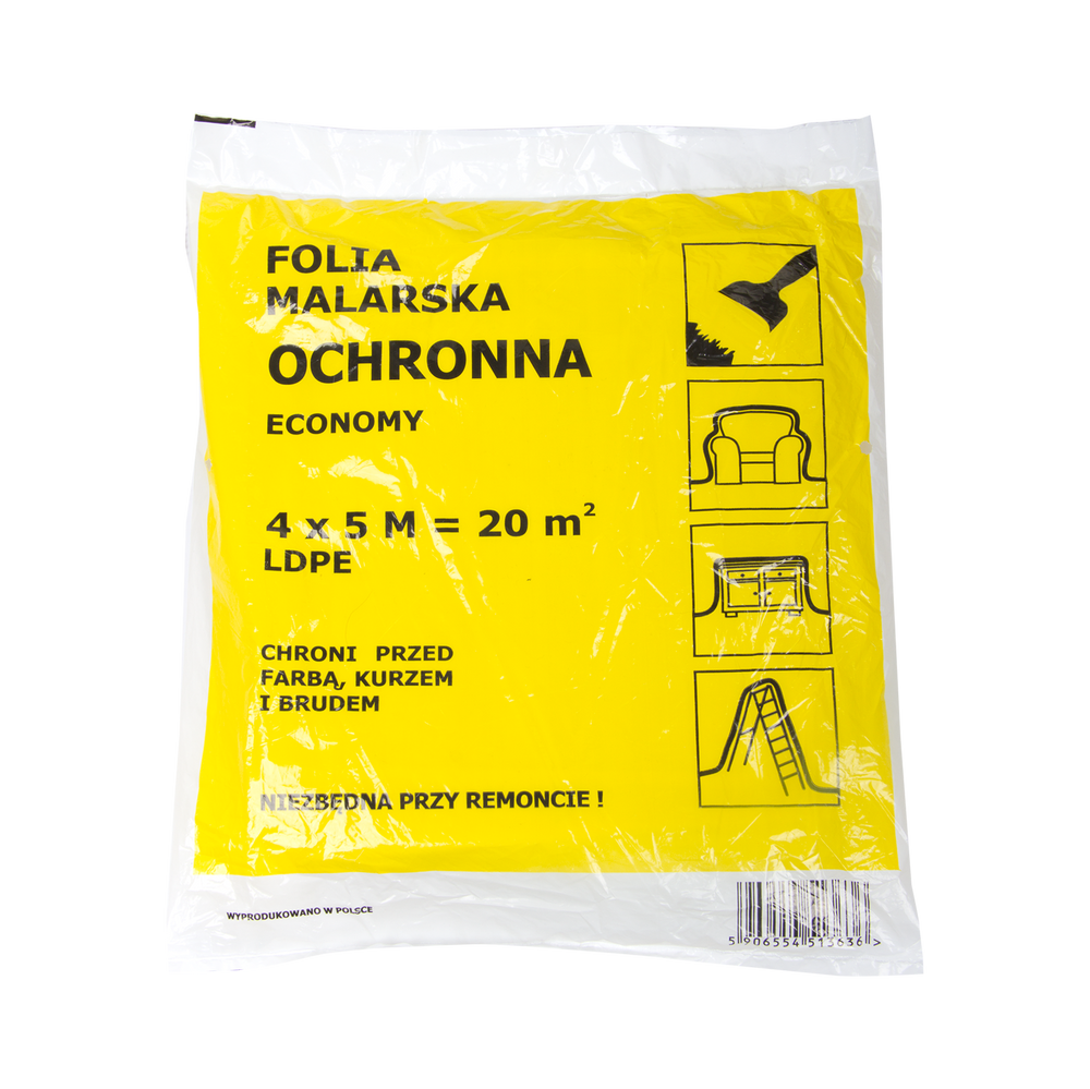 Folia malarska 4x5m 7mikronów cienka Profix F60000