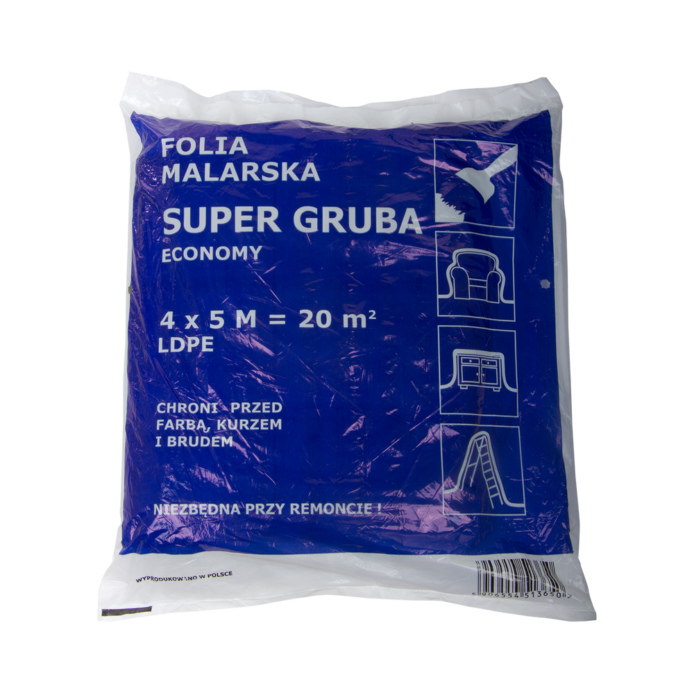 Folia malarska 4x5m 20mikronów super gruba Profix F60003