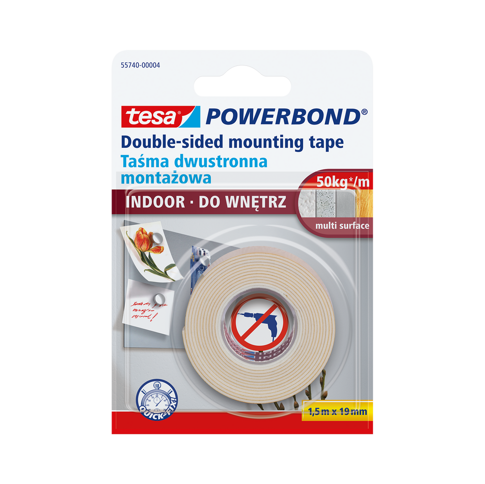 Dwustronna taśma montażowa do wnętrz 1,5m:19 mm Tesa H5574004
