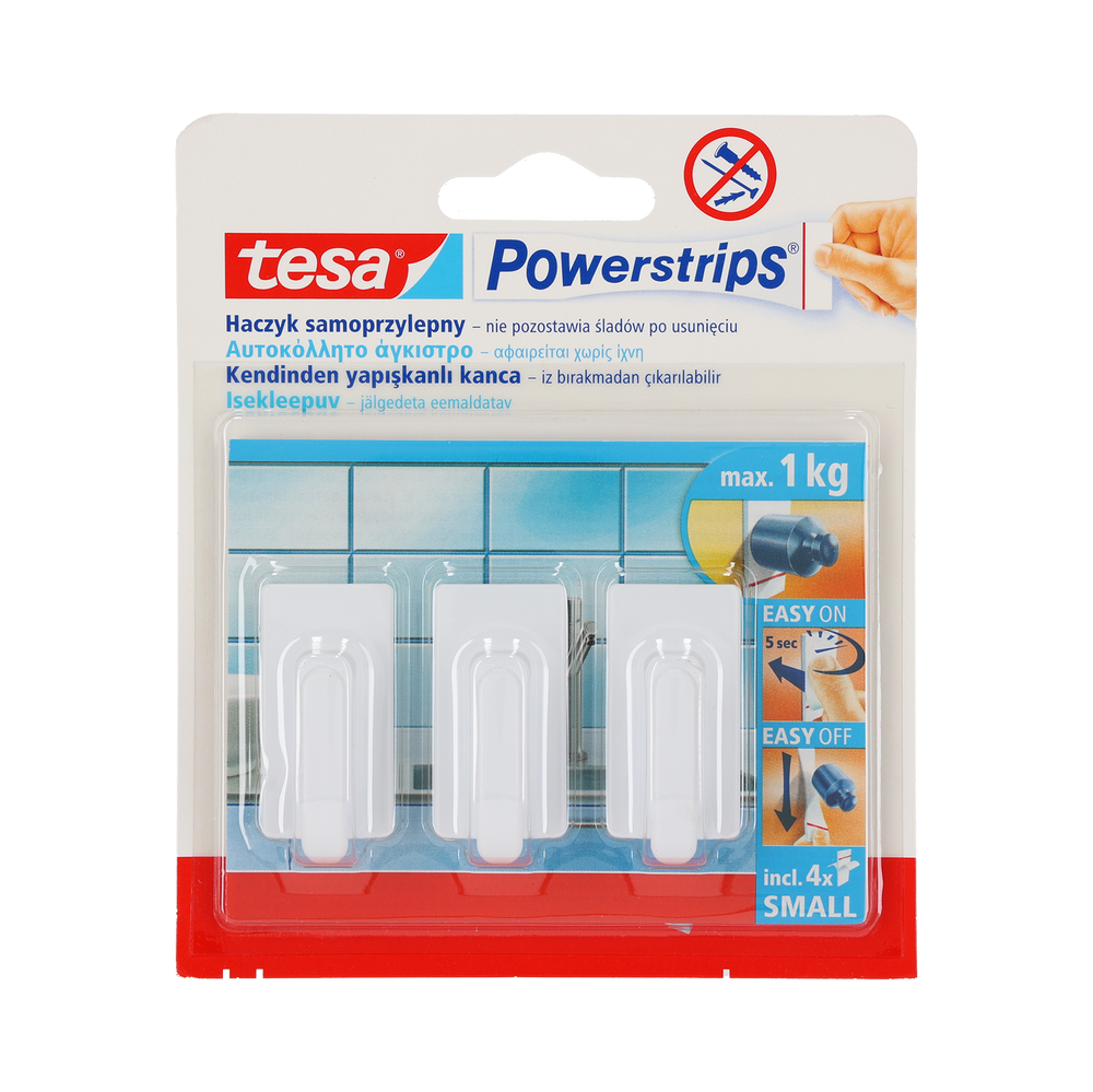 Haczyki samoprzylepne 3 sztuk 1 kg Tesa H5753030