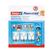 Haczyki samoprzylepne powerstrips 3 szt.. metalowo-białe Tesa H5761502