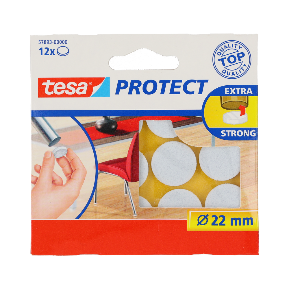 Podkładki filcowe okrągłe 22 mm białe Tesa H5789300