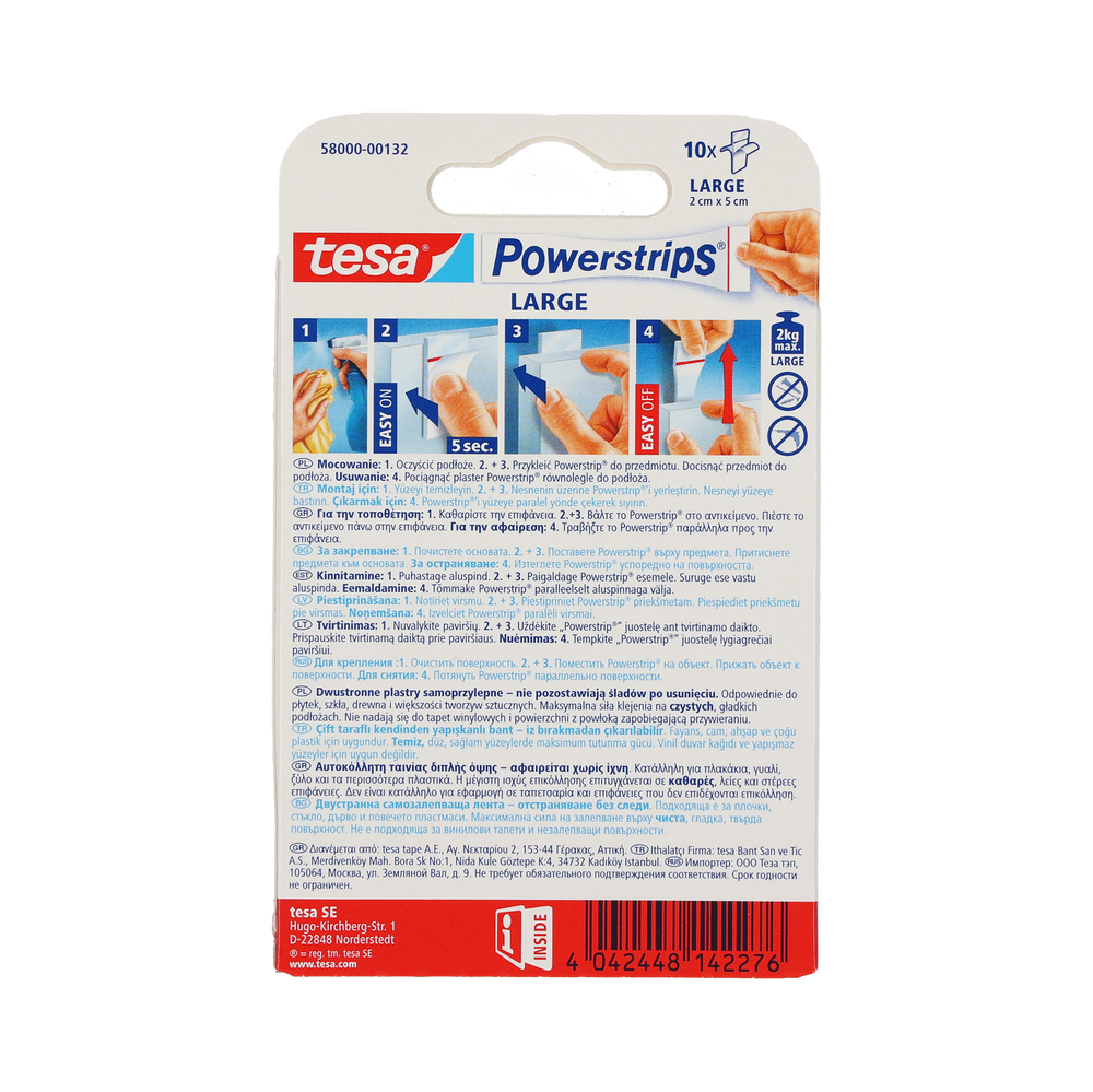 Plastry samoprzylepne 10 sztuk 2 kg Tesa H5800032