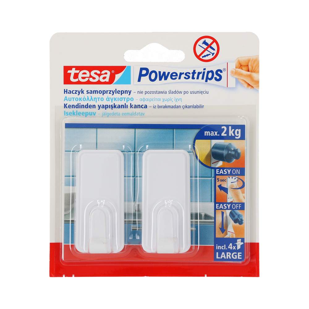Haczyki samoprzylepne 2 kg + 4 plastry Tesa H5801030