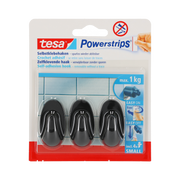Haczyki samoprzylepne powerstrips 3 sztuki owalne małe czarne Tesa H5827500