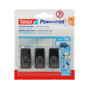 Haczyki samoprzylepne powerstrips 3 sztuki prostokątne małe czarne Tesa H5827800