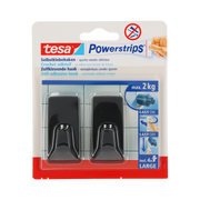 Haczyki samoprzylepne powerstrips 2 sztuki prostokątne duże czarne Tesa H5827900