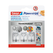 Haczyki samoprzylepne powerstrips metalowo-transparentne 3 szt Tesa H5862002