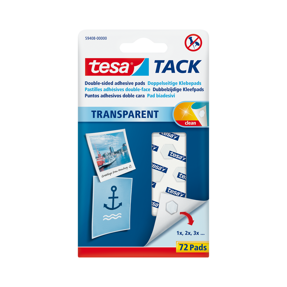 Płatki samoprzylepne tack 72 SZT.PRZEZROCZYST(H5940002)(H5940000) Tesa H5940800