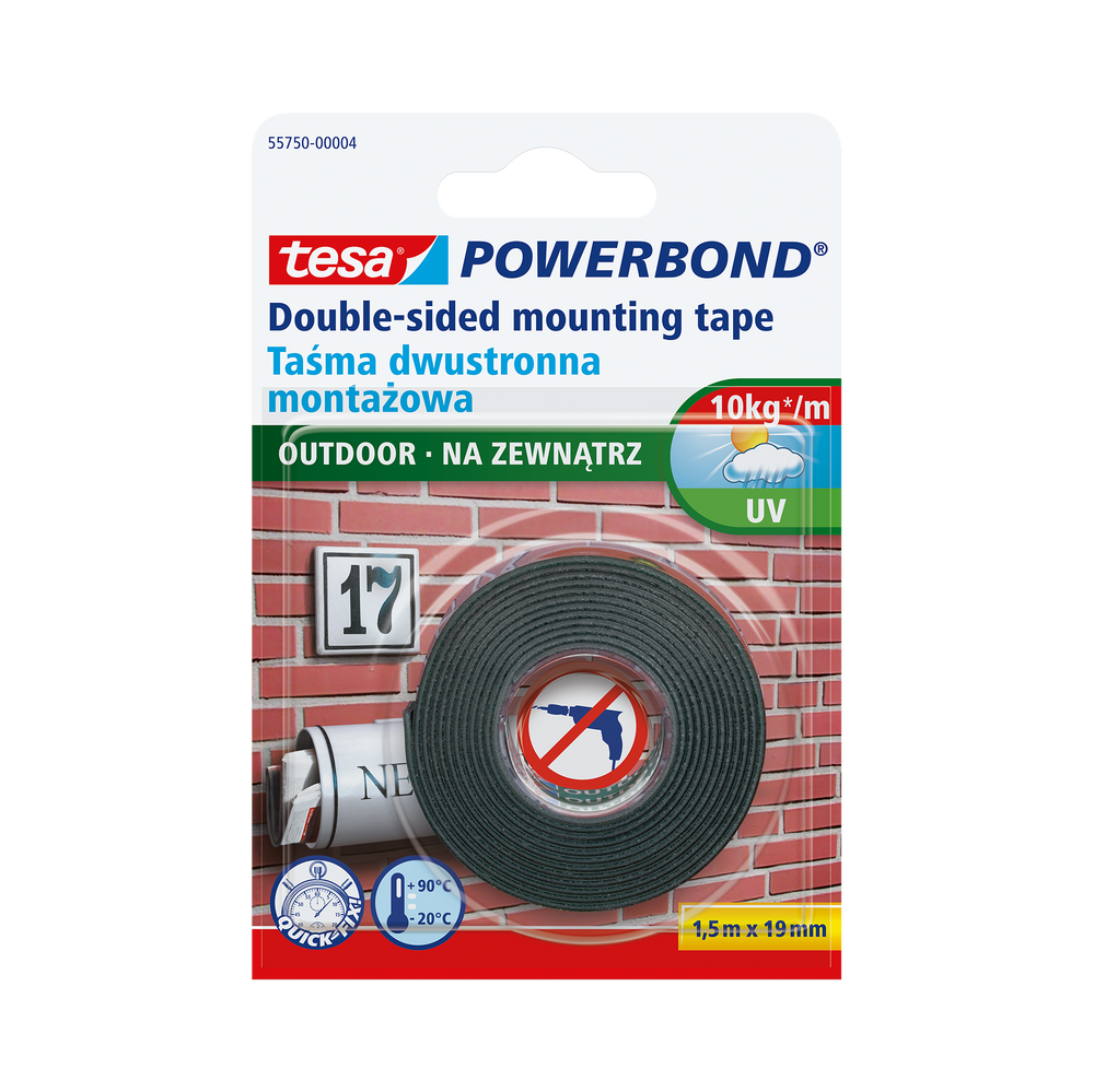 Dwustronna taśma montażowa PRO mounting na zewnątrz, 1,5m x 19 mm Tesa H6675104