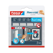 Rzep samoprzylepny click powerstrips 4 pary rozmiar s 60mmx20 mm biały Tesa H7772003