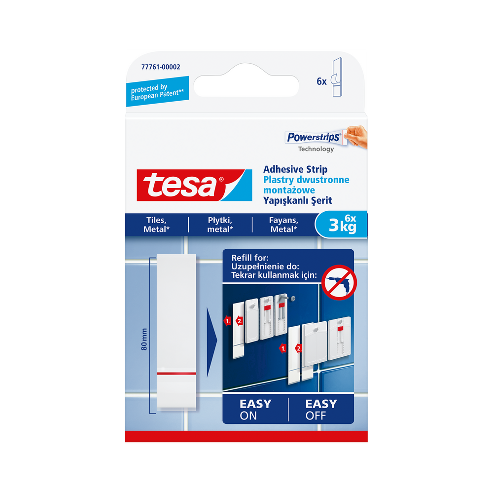 Plastry samoprzylepne do płytek 6 sztuki 3 kg Tesa H7776102