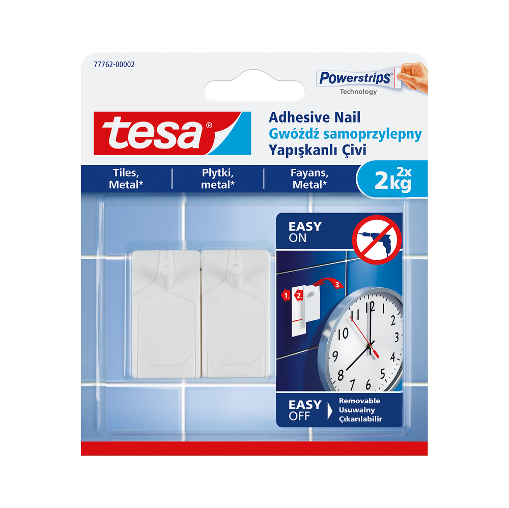 Gwoździe samoprzylepne do płytek 2 sztuki 2 kg Tesa H7776202