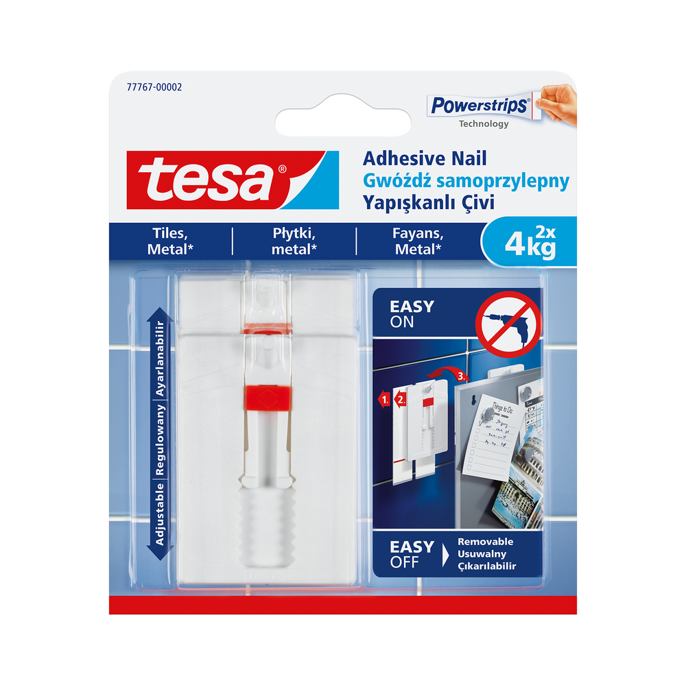 Regulowane gwoździe samoprzylepne do płytek 4 kg + 6 plastrów Tesa H7776702
