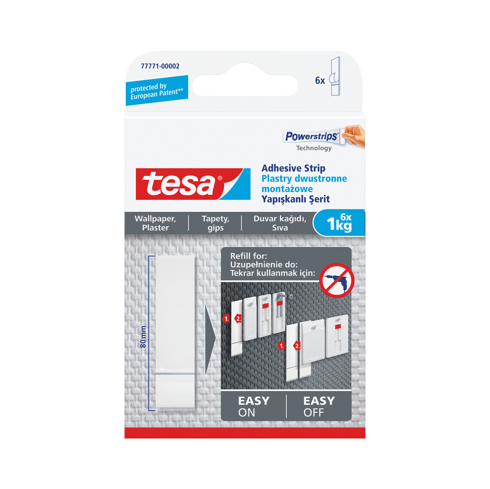 Plastry samoprzylepne do tapet 6 sztuk 1 kg Tesa H7777102