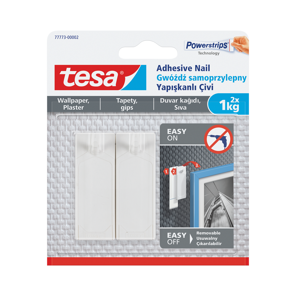 Gwoździe samoprzylepne do tapet 2 sztuki 1 kg Tesa H7777302