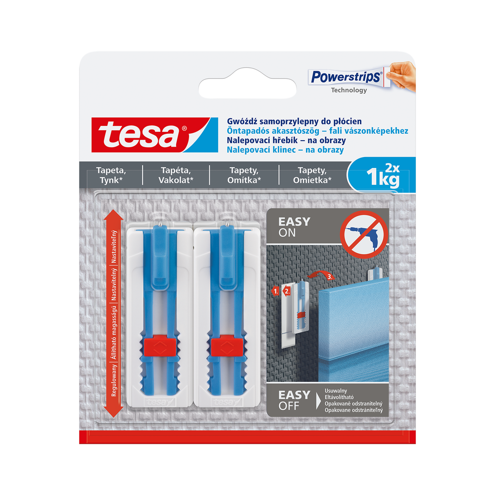 Gwoździe samoprzylepne 2 sztuki do 1 kg do ram drewna(+3 pl.)  Tesa H7777807