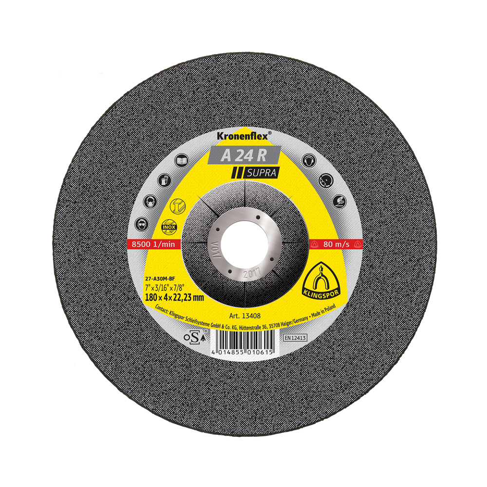 Tarcza do cięcia stali A24R supra 125x25x22 płaska Klingspor KL13295