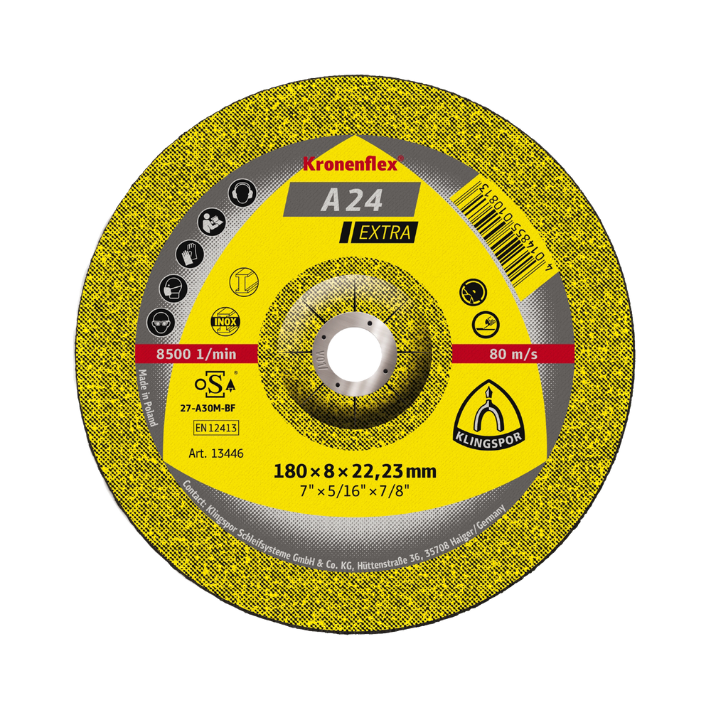 Tarcza do szlifowania metalu A24 extra 230x60x22 wypukła Klingspor KL13447