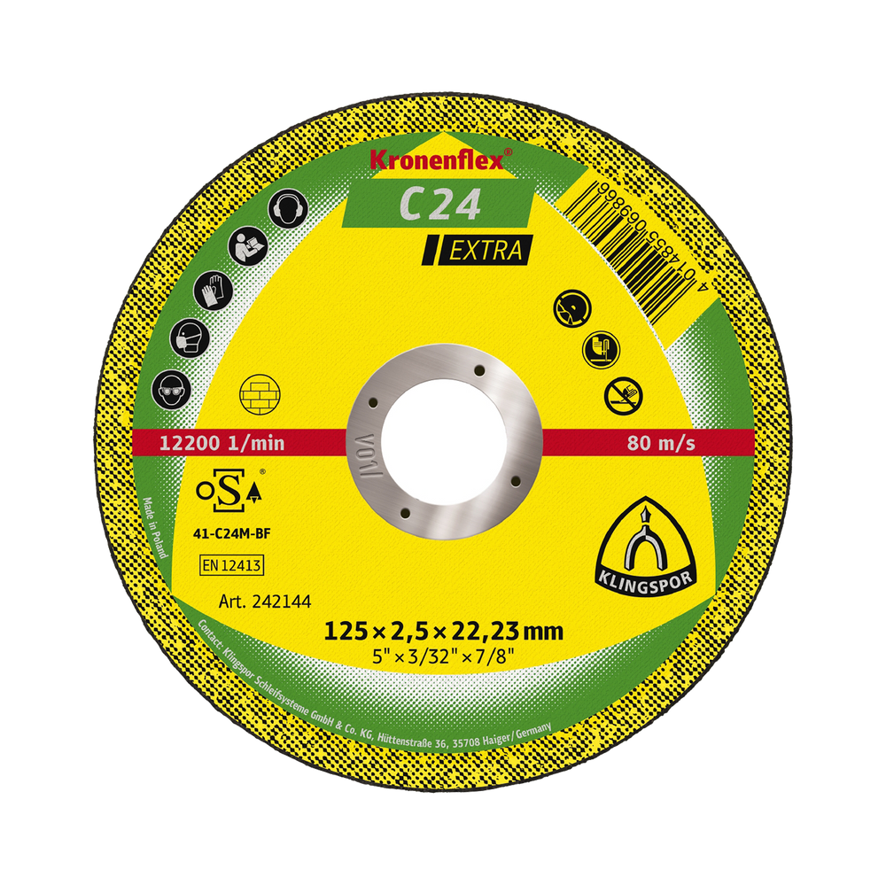 Tarcza do cięcia kamienia C24 extra 230x30x22 płaska Klingspor KL13491