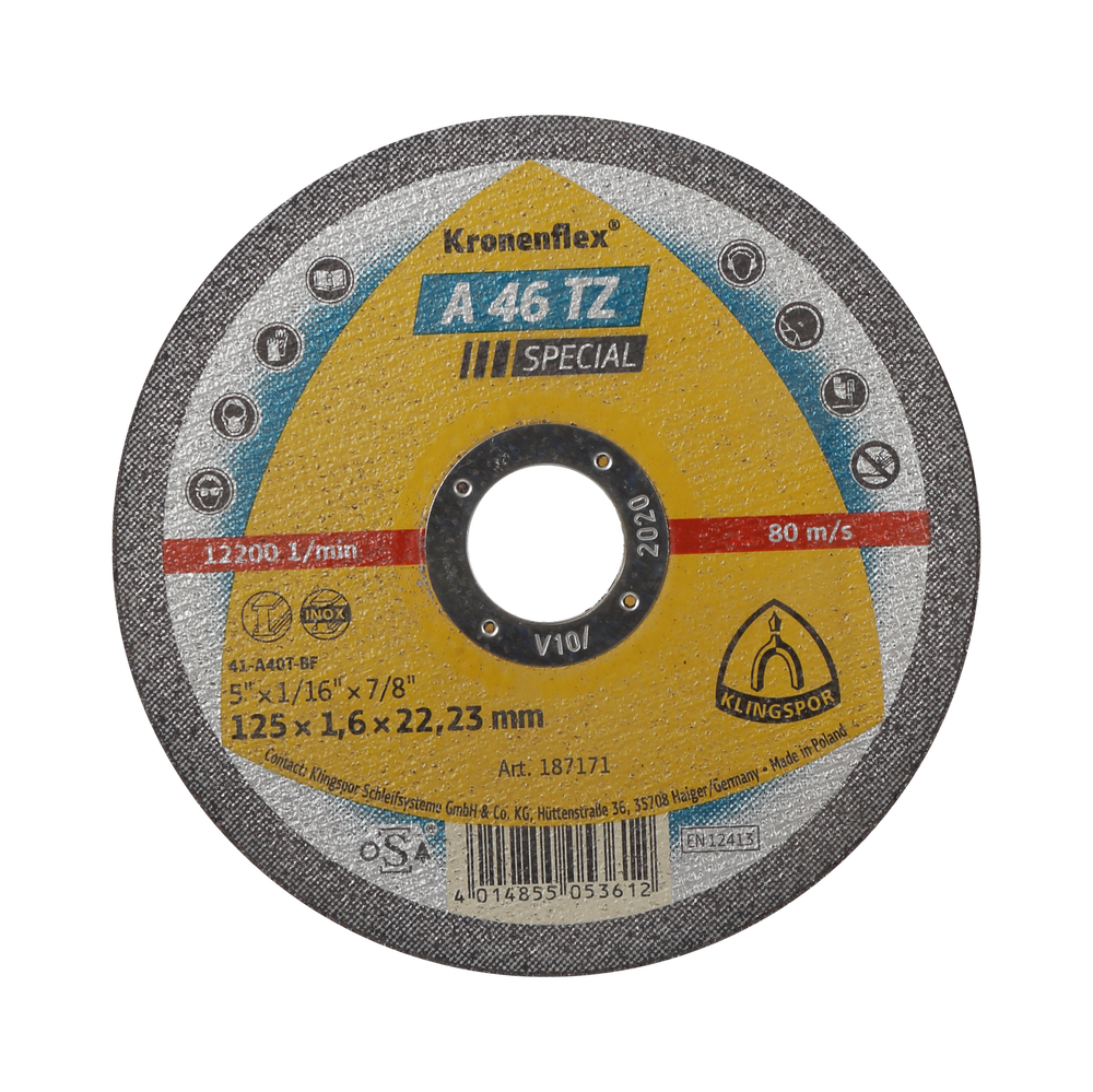 Tarcza do CIĘCIA-ST.KW.A46TZSPEC.115x1,6x22 PŁ.SZT.1(45452A) Klingspor KL187170