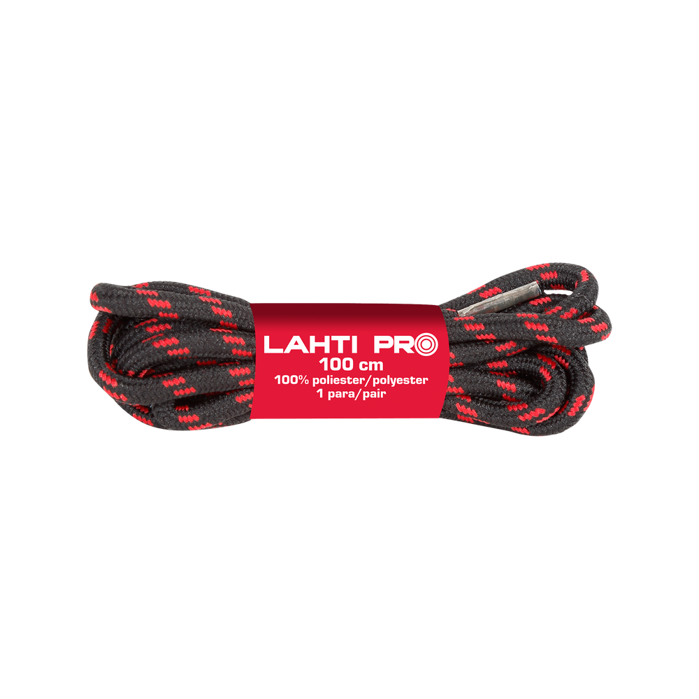 Sznurowadła do butów Lahti Pro L90401 – czarno-czerwone